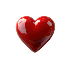 Fototapeta premium Glossy Red Heart Shape, Valentine's Day Symbol, Love and Romance Concept