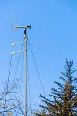 weather station with wind speed and direction sensor. meteorological equipment for wind control....