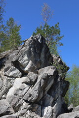 Mountain park Ruskeala. Marble canyon. Republic of Karelia.
