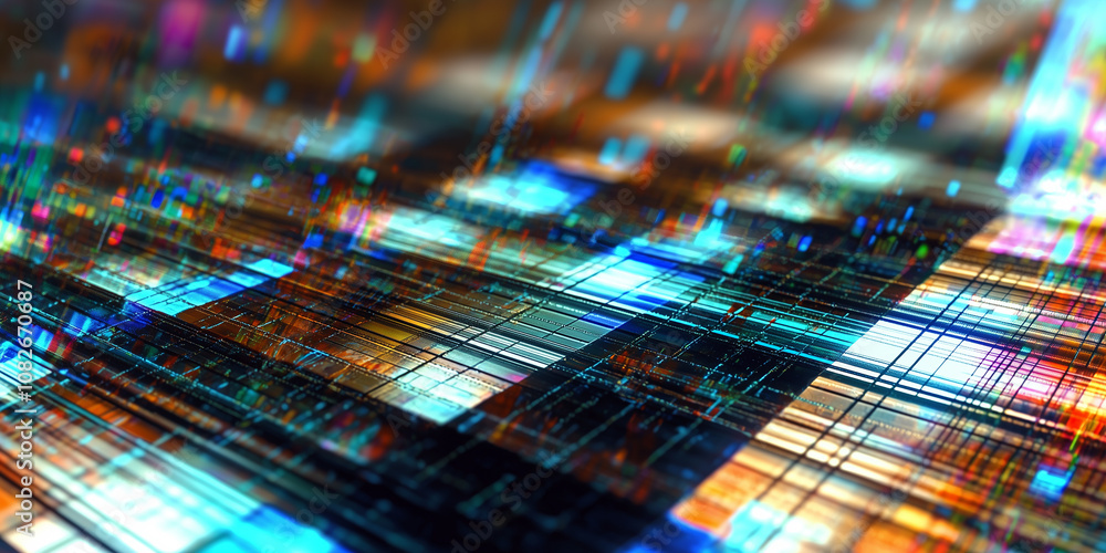 Poster 3d rendering of abstract technology digital hi tech background.