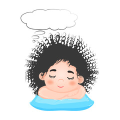 Cute little boy dreaming