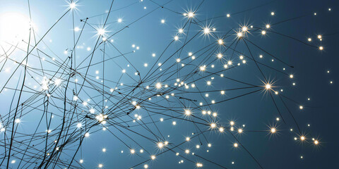 Abstract technology background. Network connection structure with lines and dots. 3d rendering