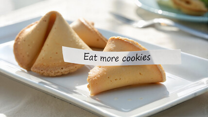 Plate of fortune cookies with 