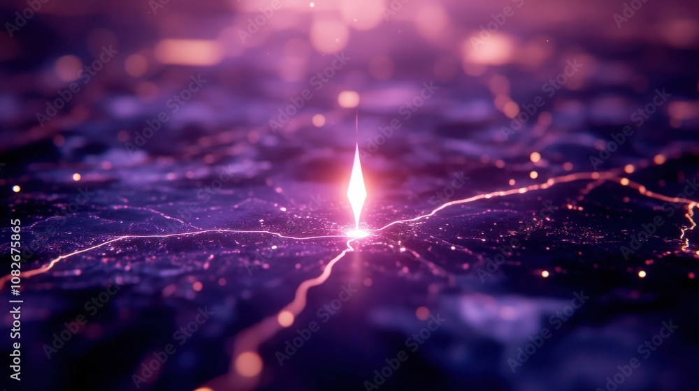Leinwandbilder a stunning digital artwork featuring a bright light emerging through a network of glowing lines on a