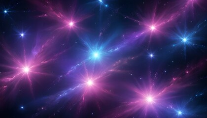 Obraz premium Un fondo abstracto en tonos de azul, morado y rosa, imitando una nebulosa en el espacio profundo. Pequeños destellos de estrellas y luces difusas dan un aspecto etéreo y misterioso