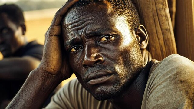 The harsh reality faced by enslaved African men in 19th century America, showcasing their resilience amidst adversity and longing for freedom and dignity