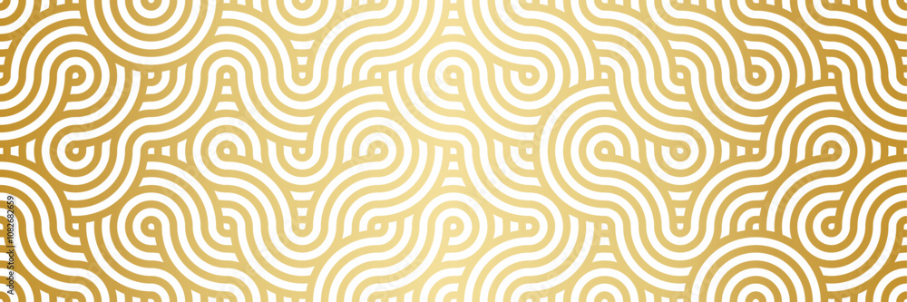 Aufkleber abstract circle seamless repeating illusion vector pattern banner, endless repeating vector border, 