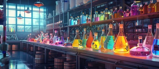 Naklejka premium A Colorful Chemistry Lab
