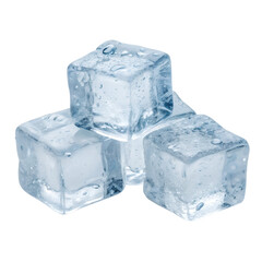 Stack of Transparent Ice Cubes isolate on transparent background cutout, PNG file, Cutout file