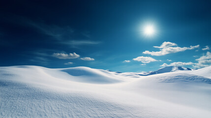 Winter mountain landscape with snow. 
