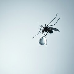Close-up of Mosquito with Droplet on Needle