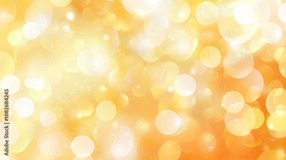 Poster soft focus glittering bokeh background in warm tones with scattered sparkles ideal for creative proj