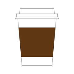 Coffee cup to go vector icon isolated on transparent background