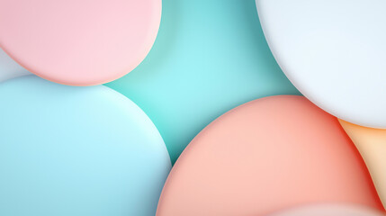 Obraz premium Abstract geometric shapes in fresh modern colors create vibrant and soothing composition. soft pastel hues blend harmoniously, evoking sense of calm and creativity