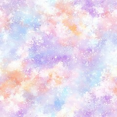 Seamless pastel galaxy background with soft colors and sparkling stars creates a dreamy and magical atmosphere