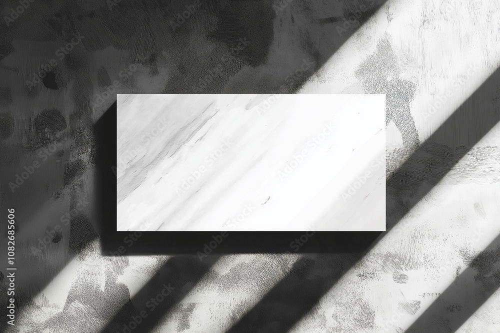 Aufkleber white horizontal rectangle mockup with diagonal light