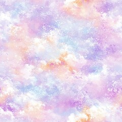Seamless pastel galaxy background with swirling clouds of pink, purple, and blue, evoking a dreamy and magical atmosphere