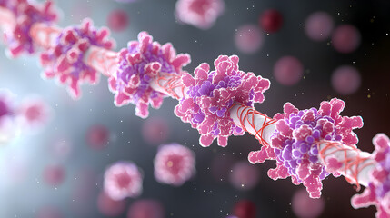 Detailed Medical Illustration of Multiple Sclerosis Pathophysiology - Depiction of Demyelinated Nerve Fibers and Immune Cell Inflammation in the Central Nervous System