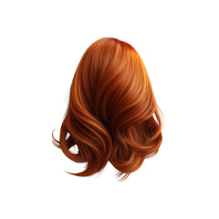 Fototapeta premium Lush Copper Red Wavy Hair, Back View - 3D Render