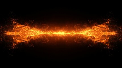 Fototapeta premium Flame of fire burning on a dark background, fire, flame, black background, heat, energy, inferno, heatwave, burning, danger