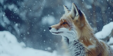 Obraz premium A Winter Wonderland: A Fox in the Snow