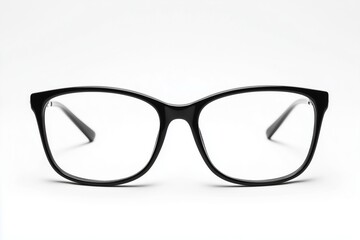 Fototapeta premium Classic black eyeglasses on plain white background