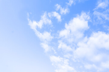Fluffy cloud with blue sky in morning.
