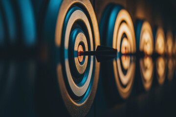 A row of circle archery target   