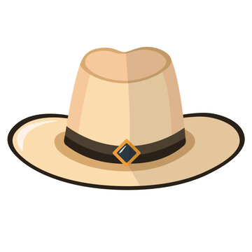 recommend clip art: Beige fedora hat, fedora clip art, panama hat flat illustration