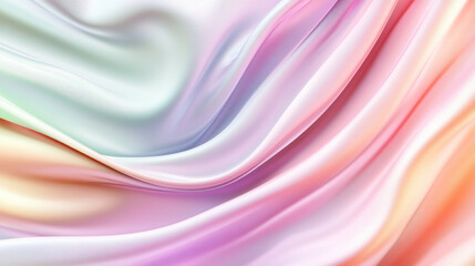 Soft pastel colors blend seamlessly in this photorealistic fabric texture, creating serene and calming visual experience. smooth waves of material evoke sense of tranquility and elegance