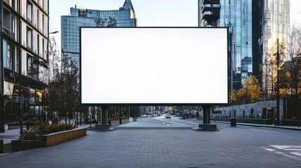 Large blank billboard city street is located middle A big digital screen