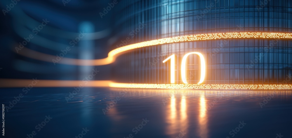 Poster infrastructure headquarters concept. a digital concept showing the number 