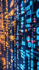 Obraz premium Advanced data extraction process, digital grid, glowing lights, seamless flow, tech interfaces, abstract data points, modern system
