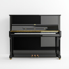 Obraz premium Classic Upright Piano Against White Background