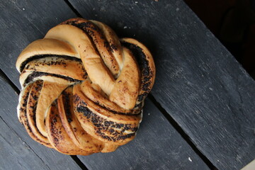 Sweet roll with poppy seeds