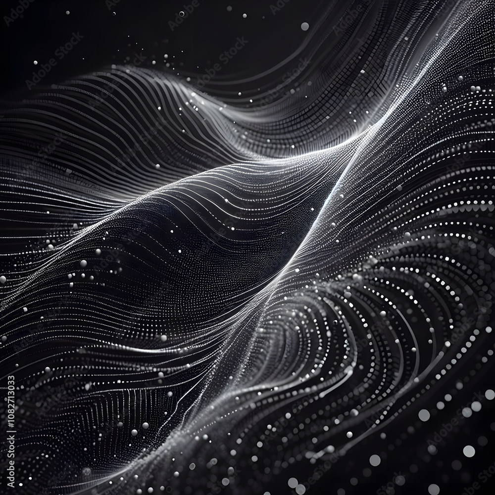 Poster abstract digital waveform representation of futuristic networks and technology