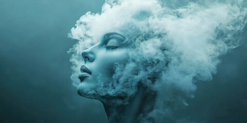 Abstract representation of a head filled with smoke, symbolizing clouded anxious thoughts