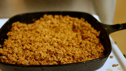 Taco Meat or Ground Beef Cooking on Stove
