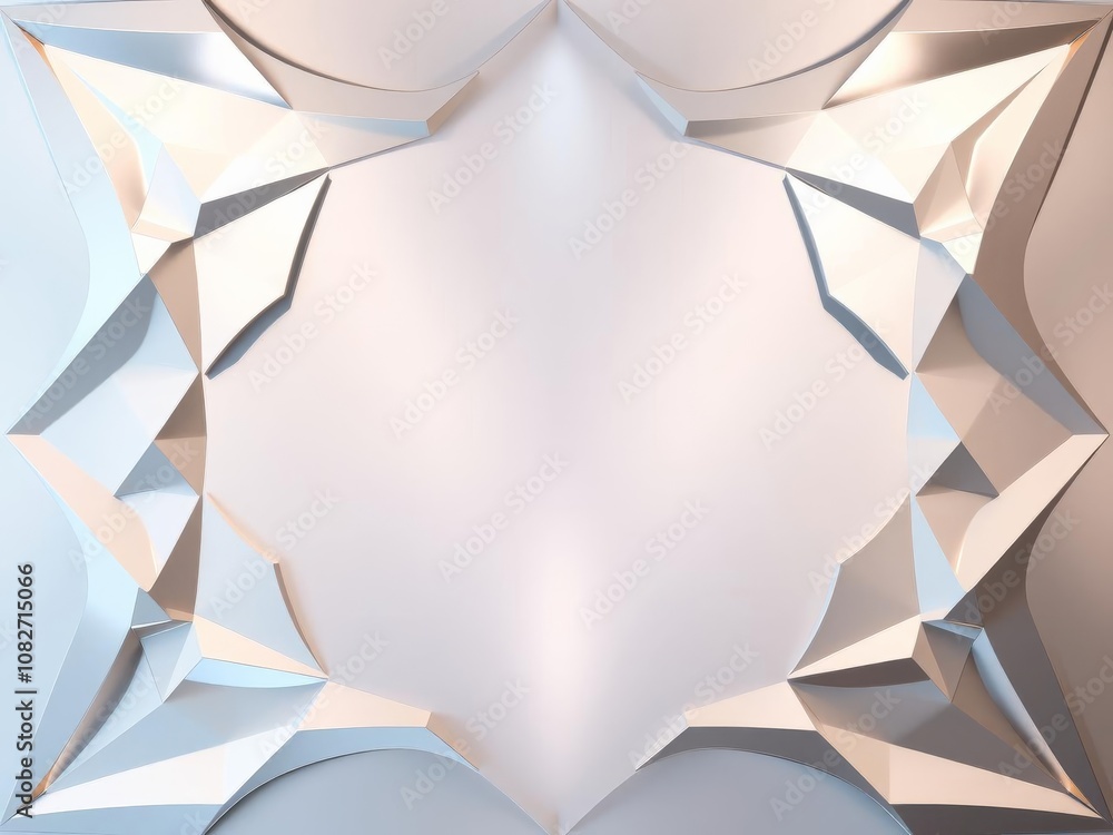 Poster abstract geometric pattern with a mirror textured finish, reflecting light and creating a mesmerizin