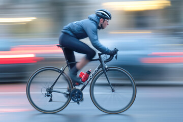 Naklejka premium Abstract image inspired by the movement and energy of cycling