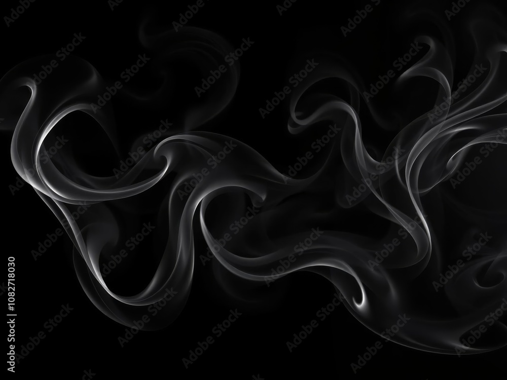 Poster abstract swirls of smoke creating a dynamic and intricate pattern, swirls, motion, intricate