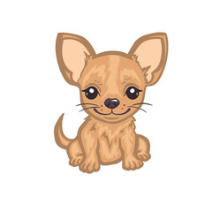 cute little red chihuahua dog vector illustration