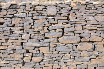  Rustic stone wall.