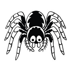 spider silhouette vector art illustration