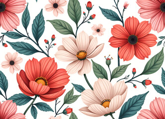 digital textile design flowers for fabric printing patterns illustration 