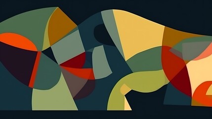 Fototapeta premium Abstract Geometric Composition in Warm Colors