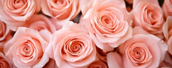 Fototapeta premium A close-up view of soft pink roses arranged beautifully.