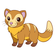 Colorful Ferret with Detailed Fur Vector Art.