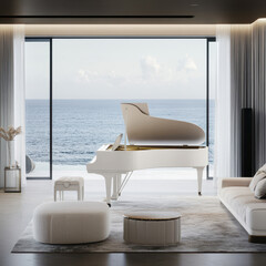 Grand Piano Facing the Sea