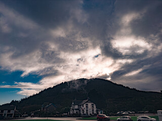 Parish Church of St John the Baptist. Tynwald Inn, pub, restaurant and shops, Tynwald Day, Hill.